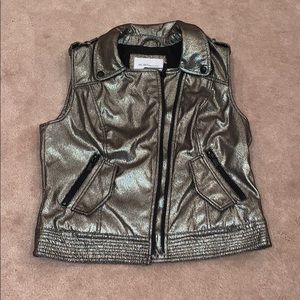 BCBGeneration Silver Metallic Vest Jacket